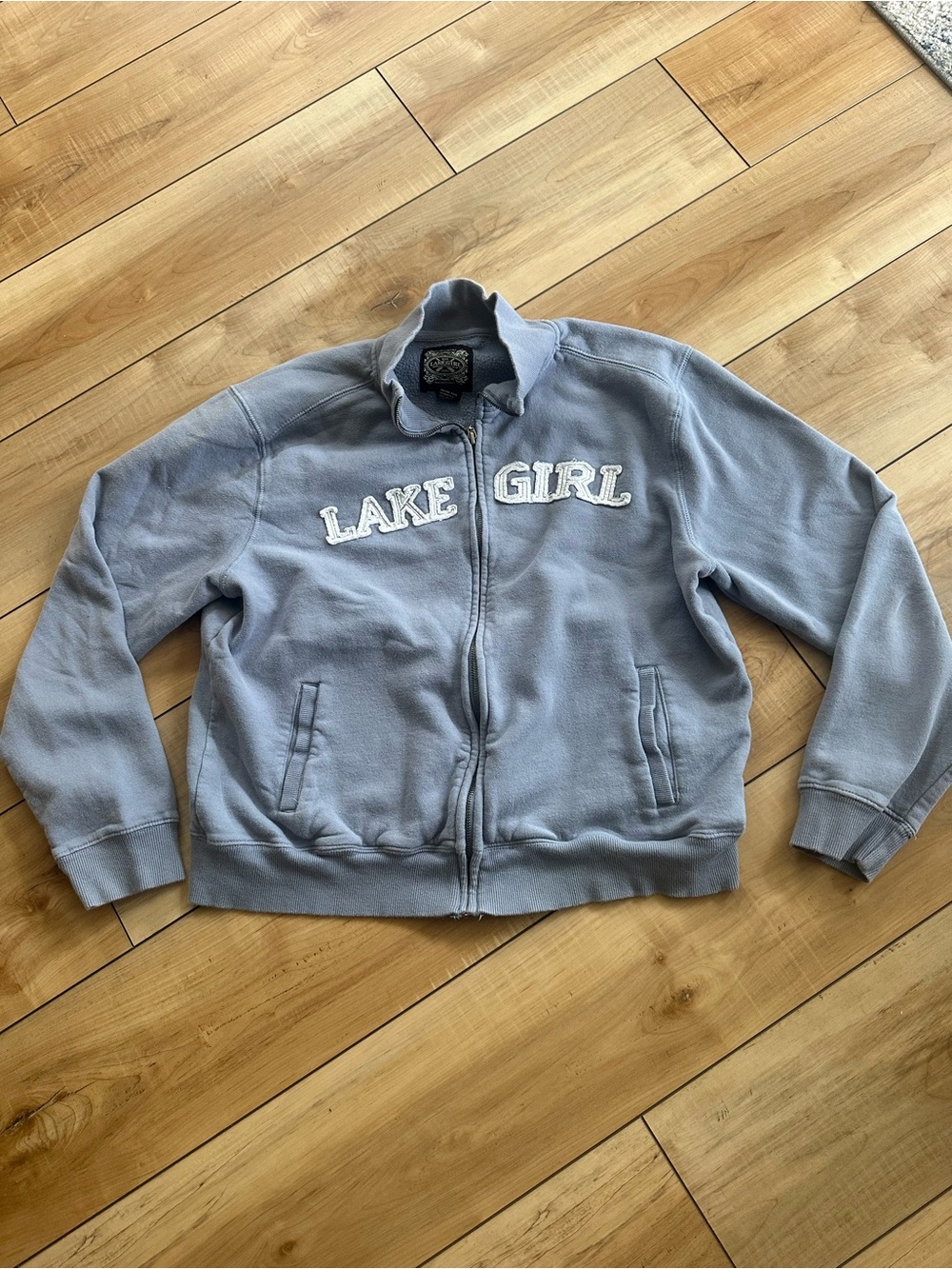 Lake Girl Light Blue Zip-Up Fleece Hoodie